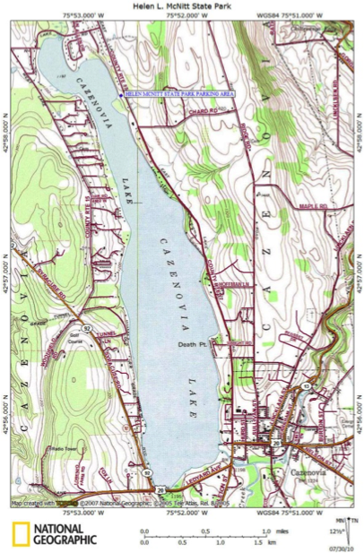 Caz Lake map